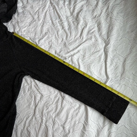 Ten Sixty Sherman Black Grey Ribbed Zip Up Sweatshirt Elastic Waist - Picture 6 of 8